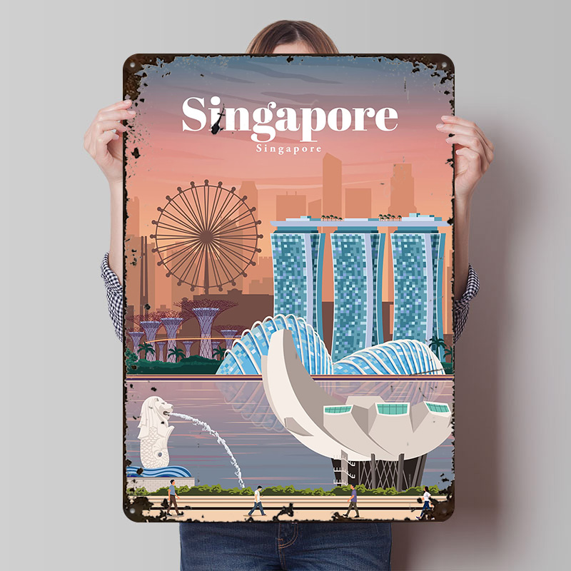 Home And Bathroom Singapore - Singapur'a Seyahat Baskılı Posterler Özelleştirilebilir Duvar