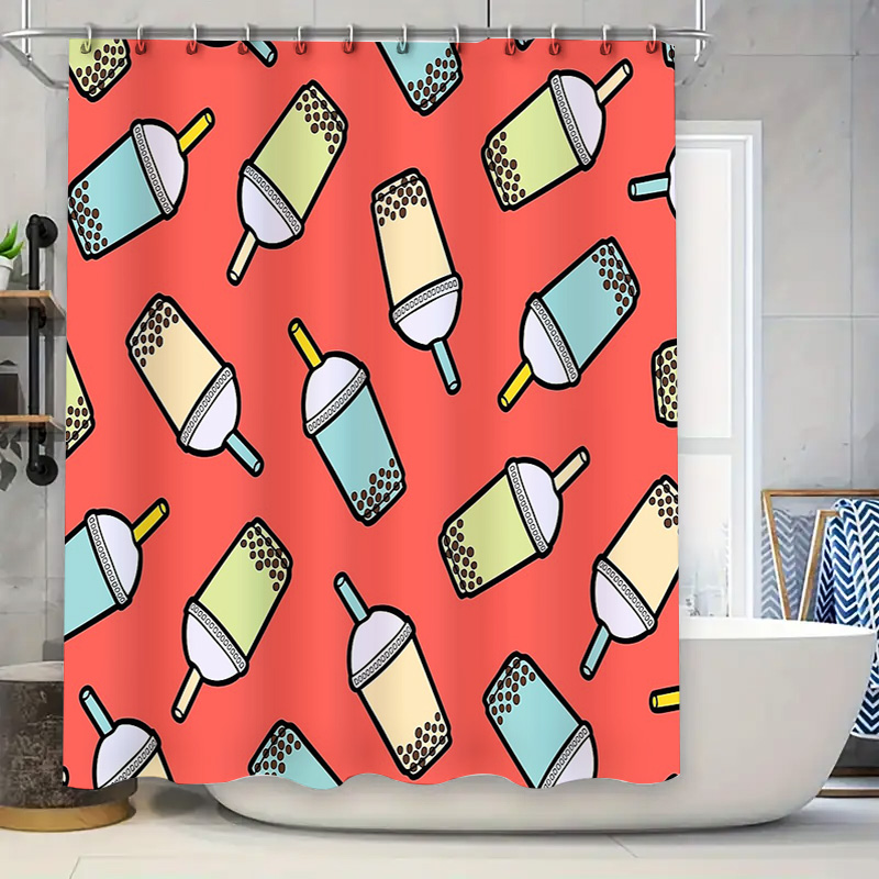 Home Bathroom Design Ideas - Benzersiz Bubble Tea Duş Perdesi Sevimli
