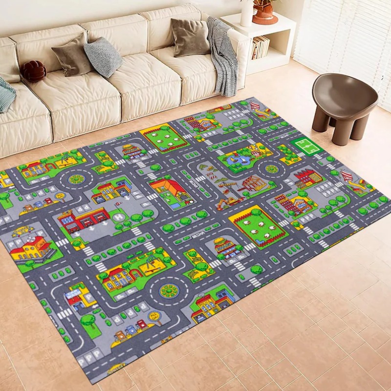 Home Bathroom Layout - Karikatür Şehir Sokak Trafik Haritası Alan