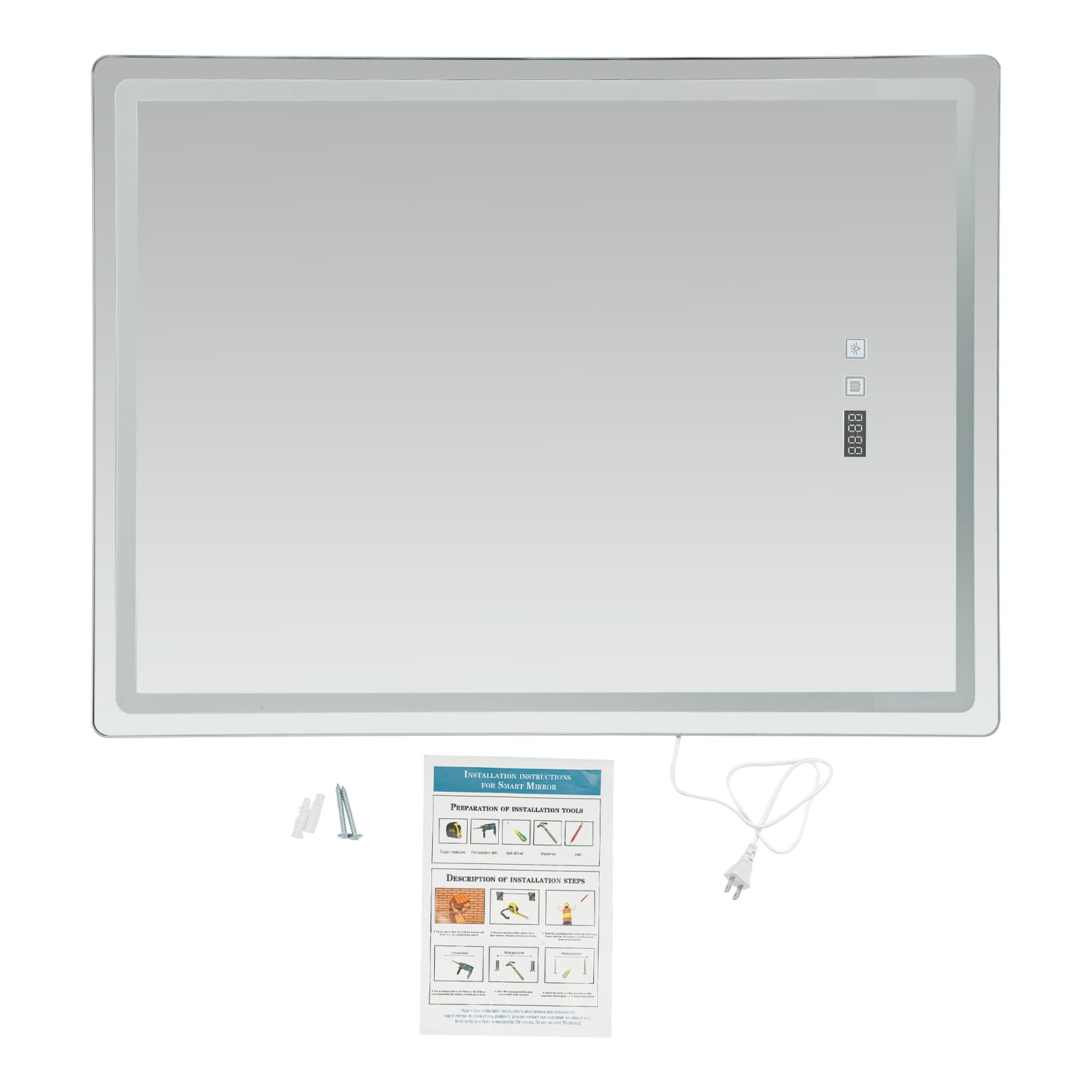 Bathroom Mirror Led - LED Banyo Duvar Aynası, 500x700mm Dokunmatik