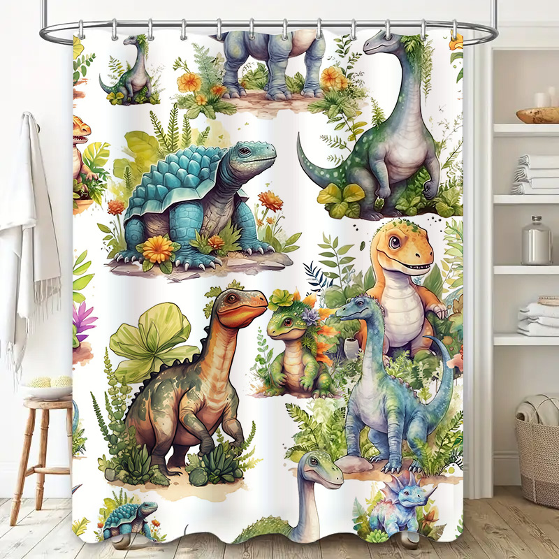 Renkli Dinozor Duş Perdesi: Ba - Home Bathroom Design Ideas incelemesi ve fiyatı