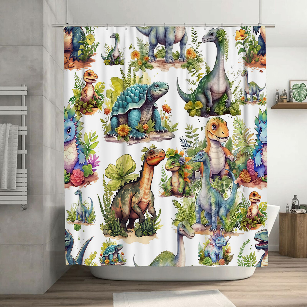 Renkli Dinozor Duş Perdesi: Ba - Home Bathroom Design Ideas incelemesi ve fiyatı