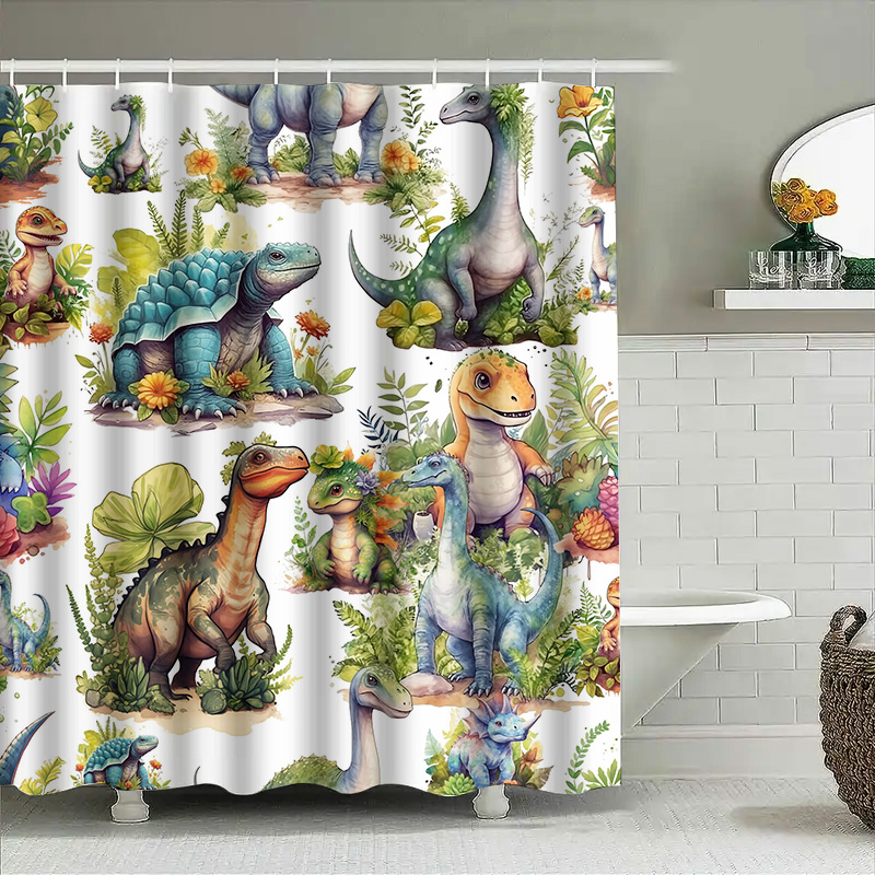 Renkli Dinozor Duş Perdesi: Ba - Home Bathroom Design Ideas incelemesi ve fiyatı
