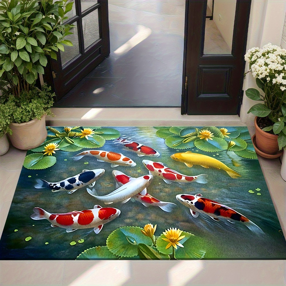 Canlı Koi Balığı Desenli Halı, - Home Bathroom Design Ideas incelemesi ve fiyatı