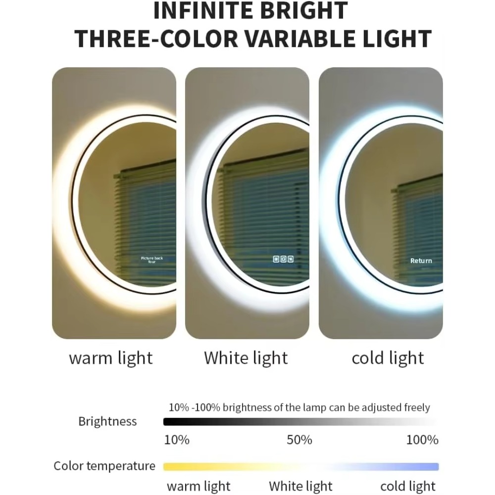 Modern 20 İnç Yuvarlak Alüminy - Bathroom Mirror Led incelemesi ve fiyatı