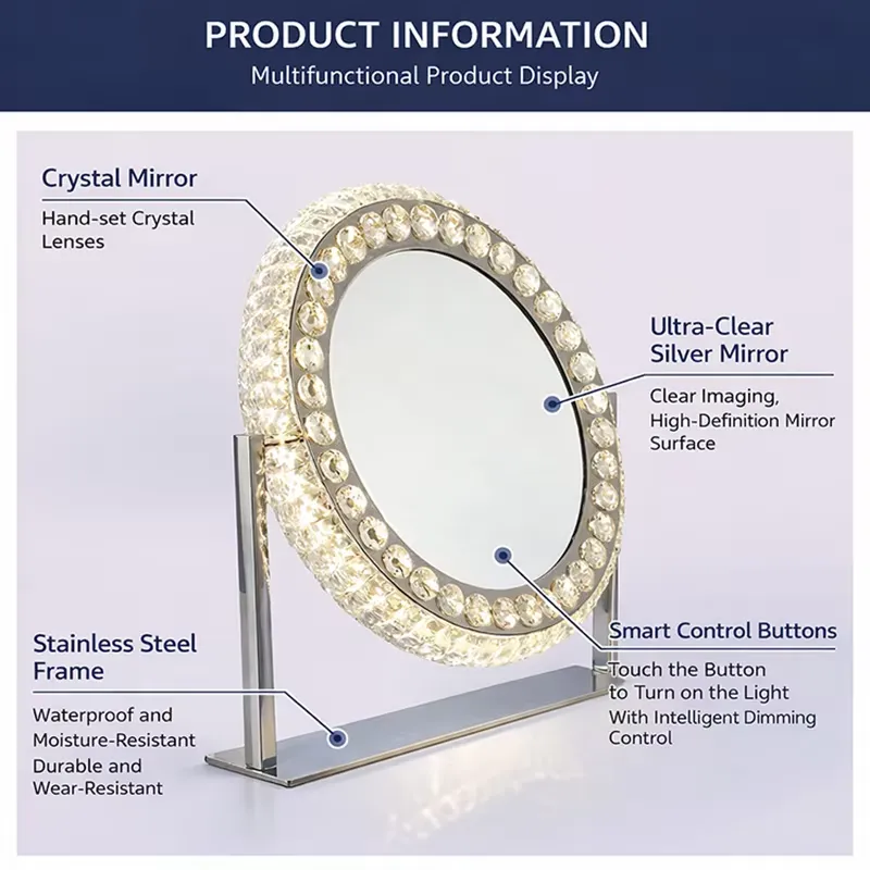 Modern Oval Elmas Kristal Kena - Bathroom Mirror Led incelemesi ve fiyatı